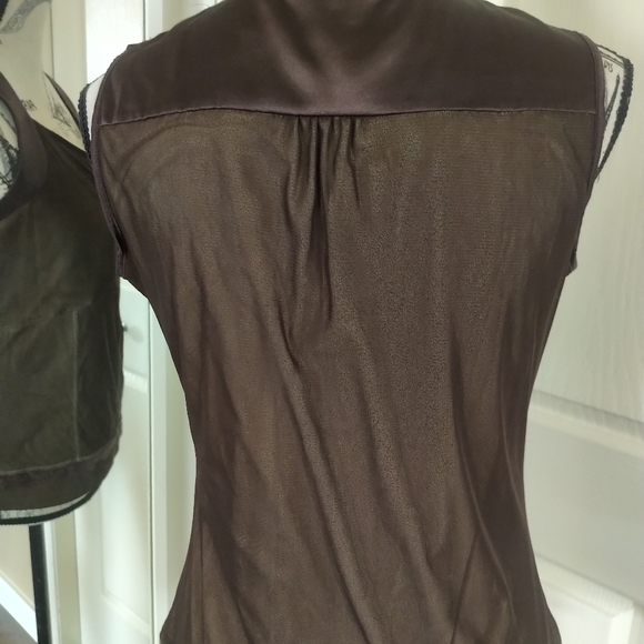 Layered Chocolate Sleeveless Top - Picture 3 of 6